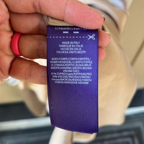 Ralph Lauren Collection New no Tag Sz 6 Ellwood Washed Satin Skirt Beige - Picture 9 of 14